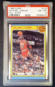 Michael Jordan 1988-89 Fleer Basketball All-Star #120 PSA 8 (Damaged Slab) - Picture 1 of 2