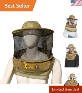 Beekeeping Veil Three Layer Ventilated Hat with Mesh Neck Protectors - Picture 1 of 8