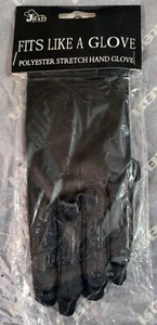 Guantes de mano elásticos de poliéster negros JHATS se ajustan como un guante para adultos talla única - Imagen 1 de 4