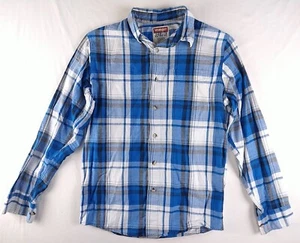 Camisa con botones Wrangler Jeans Co a cuadros azul-blanca (para hombre talla S pequeña) - Imagen 1 de 7