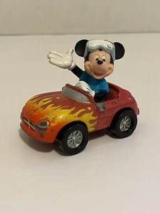 2000 Mattel Disney PVC Mickey Mouse Figure Attached to Diecast Metal Car - Picture 1 of 11
