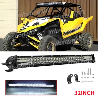 Barra de luz LED de inundación de punto recto de 32 pulgadas apta para Yamaha YXZ1000R 2016-2024 ATV UTV Foto 1 de 4