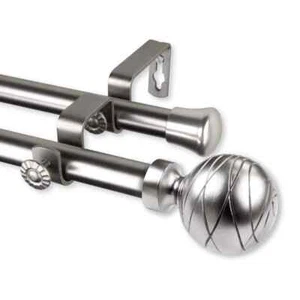 Arman 48 in. - 84 in. Double Curtain Rod in Satin Nickel - Picture 1 of 2