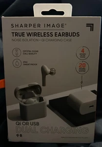 Sharper Image True Wireless Earbuds noise isolation qi charging case new - Picture 1 of 6