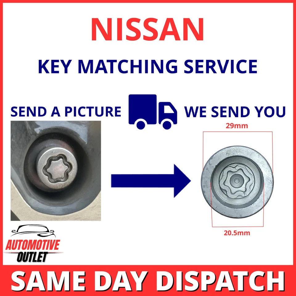SECURITY MASTER LOCKING WHEEL NUT KEY BOLT MATCHING FOR NISSAN QASHQAI SERVICE - Image 1 of 4