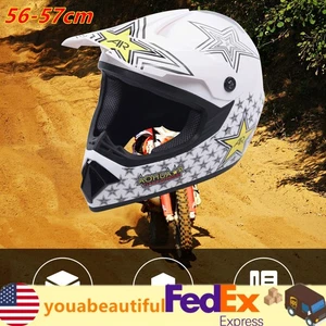 Blanco Adulto Motocross Casco Combo Guantes Gafas Motocicletas Bicicletas Eléctricas - Imagen 1 de 23