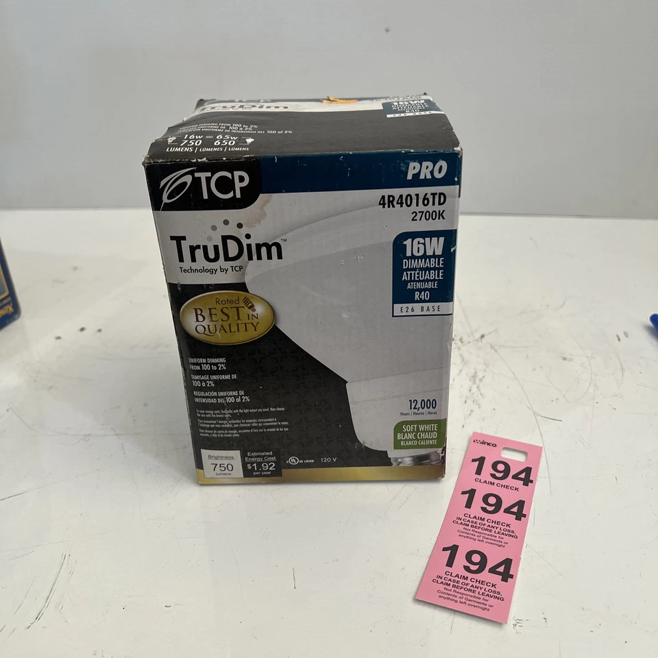 TCP 4R4016TD TruDim Light Bulb 16W 120V 2700K Dimmable - Image 1 of 4