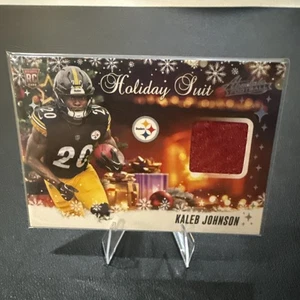 2025 Panini Absolute Kaleb Johnson Holiday Suit Relic (ED) - Picture 1 of 2