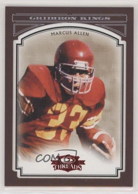 2006 Donruss Threads College Gridiron Kings Red Framed /100 Marcus Allen HOF - Image 1 of 2