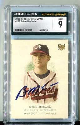 2006 Topps Allen & Ginter Brian McCann Rookie Autograph CGC x JSA Braves - Image 1 of 2