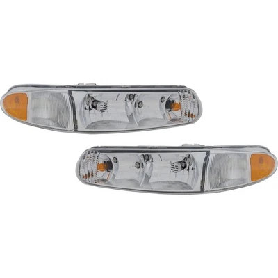Driver and Passenger Side Headlight Fits Buick Century 1997-05 Halogen w/ Bulbs - Image 1 of 4