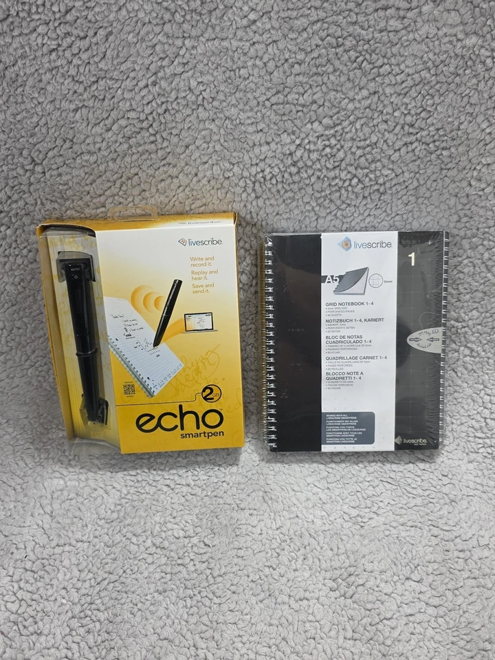 Livescribe Echo 2GB Smartpen APX-00008 New Sealed Vintage Includes Grid Notebook - Image 1 of 4