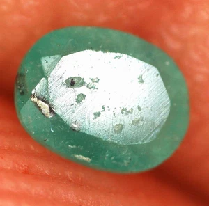 RARE ROUGH COLOMBIAN EMERALD WITH GOLDEN PYRITE POINTS 0.1 CTS - Picture 1 of 5