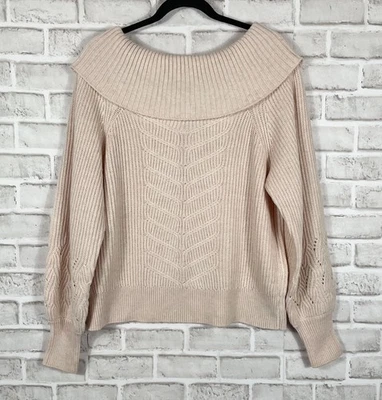 White House Black Market 女式 XL 码粉色圆领套衫长袖 — 第 1/4 张图片