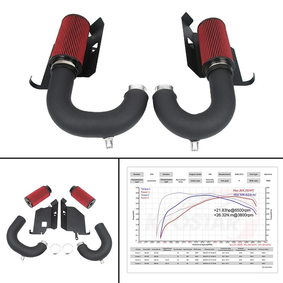 Sistema de admisión de aire frío para Mercedes-Benz C63 AMG GLC63 AMG 4.0T V8 2015-2021 Foto 1 de 4