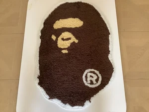 Authentic a bathing ape bape ape head rug mat brown new - Picture 1 of 5