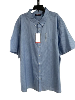 Travel Smart Men Shirt 4XB Button BIG Man Non Iron BLUE stars BRAND NEW $59.50 - Image 1 of 4