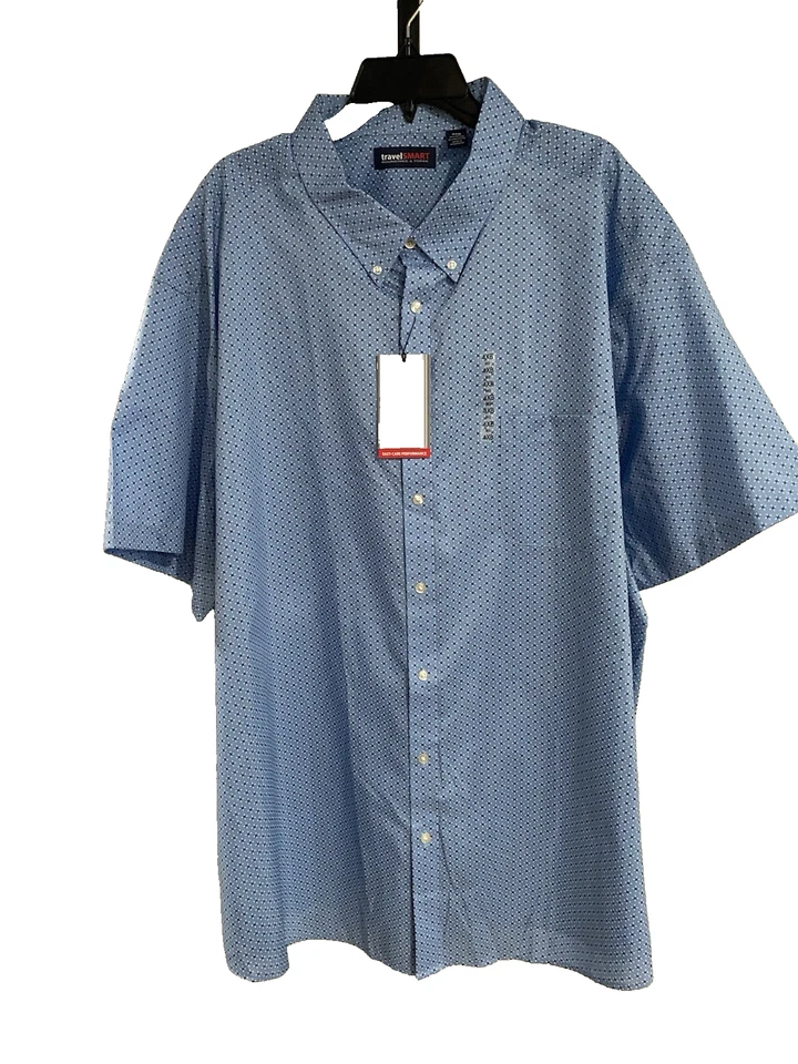 Camisa de Viaje Inteligente para Hombres 4XB Botón GRANDE Hombre Sin Hierro AZUL Estrellas NUEVA $59.50 Foto 1 de 4