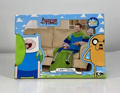 Adventure Time Finn Outfit Blanket w/Sleeves Soft Fun Blue Cartoon Throw NEW! - Image 1 of 4