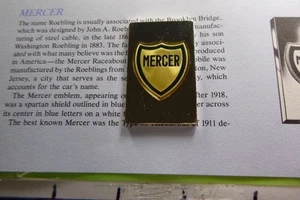 MERCER RACEABOUT U.S. AUTO MAKER EMAILLE FARBE VINTAGE 1981 SILBERBARREN SELTEN 2C3 - Bild 1 von 4