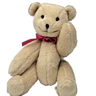 American Girl Bitty Baby Beige Oso Marrón con Arco Rosa Muñeca Tamaño Juguete 2371SJ Foto 1 de 4