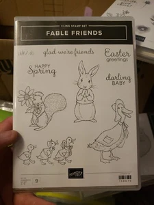 Stampin Up FABLE FRIENDS Easter Bunny Rubber Stamps MINT PETER RABBIT BEATRIX - Picture 1 of 5