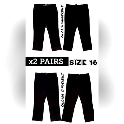 Gloria Vanderbilt Mujer Talla 16 Negro Adelgazante Pull On Jeggings 2 Pares Foto 1 de 4