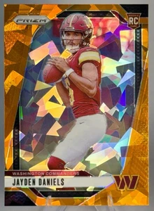 2024 Panini Prizm Jayden Daniels Orange Ice Prizm Rookie Card #347 Commanders - Picture 1 of 4