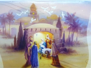 Trimmerry Christian Christmas Cards Three Wise Men Baby Jesus Manger Scene - Picture 1 of 1