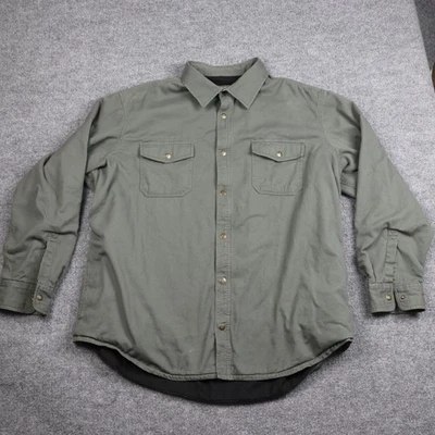 Chaqueta Camisa Croft & Barrow Para Hombre 2XL Verde Oliva Forrada de Vellón Bolsillos Frontales a Presión Foto 1 de 4