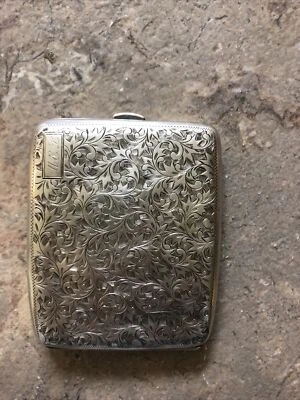 Estuche de cigarrillos de plata 1920 .950 Foto 1 de 3