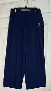 Women’s ANA Wide Leg Elastic Waist High Waist Navy Pants - Picture 1 of 6