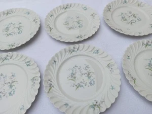 6 Dinner Plates Porcelain Limoges Haviland Model Forget Me Not Lily Set 2 - Picture 1 of 9
