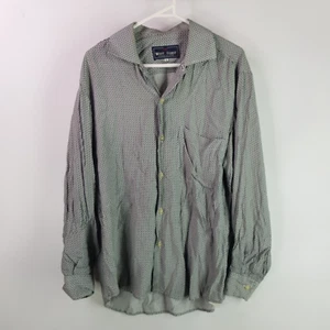 Vintage West Coast Relaxed Italian Shirt Mens M Black White Check Long Sleeve - Foto 1 di 8