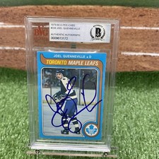 JOEL QUENNEVILLE 1979-80 O-PEE-CHEE #336 - BAS AUTHENTIC AUTO - TORONTO