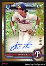 2022 Bowman Chrome Gold Mini-Diamond Refractors Gavin Tonkel 1st Rookie AUTO /50