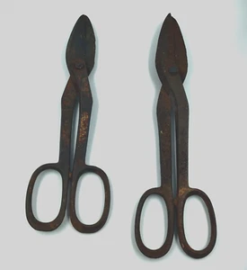 Lot 2 Vintage Huge 14" Tin Snips & Compton #9 12" Cutters Sheet Metal Tools - Picture 1 of 10