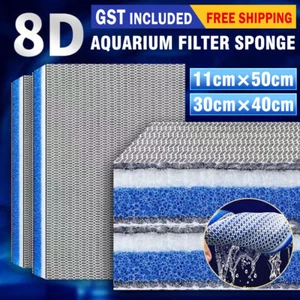 8D Aquarium Filter Media 8-Layer Filter Pads Bio Sponge Foam for Fish Tank Pond - Picture 1 of 15