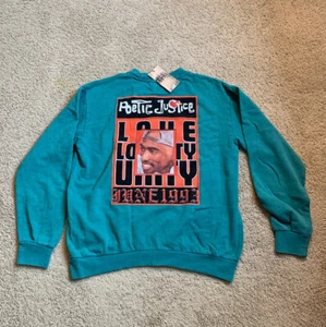 Maglione Tupac Chemistry Poetic Justice verde L nuovo con etichetta rapper giugno 1993 fan 3222 - Foto 1 di 7