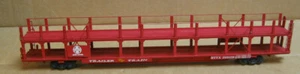 WOOD CRAFTSMAN KIT OF A BI LEVEL AUTO RACK, DECORATED AS ATSF/TTX - Picture 1 of 2