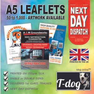 A5 Flyer Flugblätter bedruckt vollfarbig 150 GSM Seide - A5 Flyer Druck - Bild 1 von 5