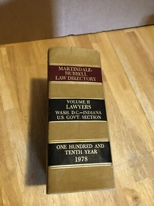 MARTINDALE HUBBELL LAW DIRECTORY VOLUME II LAWYERS WASH. D.C.-INDIANA U.S. GOVT. - Picture 1 of 8