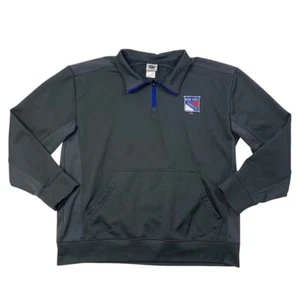 New York Rangers Sweatshirt Mens XL Extra Large Charcoal Gray 1/4 Zip NHL Hockey - Picture 1 of 8