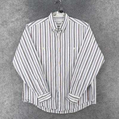 Camisa Yves Saint Laurent Para Hombre Grande Manga Larga Blanca Gris Púrpura Rayas Foto 1 de 4