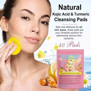 THREE!!! Turmeric Cleansing Pads, Kojic Acid And Turmeric Cleansing Pads 120 Ct - Picture 1 of 2