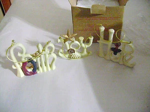 Avon Set of 3 Holiday Inspirational Word Ornaments New in Box - Picture 1 of 2