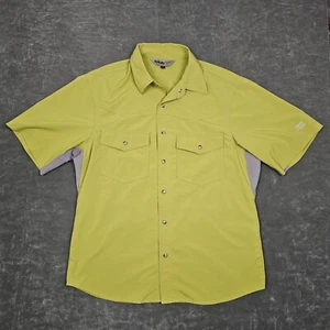 Club Ride Shirt Herren Medium Green Pearl Snap Kurzarm Radfahren Pendler - Bild 1 von 9