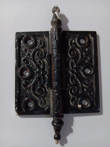 Victorian Door Hinge 3 1/2”X 3 1/2" Steeple Top Cast Iron Antique Vintage Cover