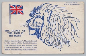 Postkarte Der Ruhm des Löwen ist seine Mähne Britische Kolonien unbesendet - Bild 1 von 2