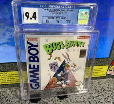 1990 Nintendo Game Boy Bugs Bunny Crazy Castle Graded CGC 9.4 Manual & Cart 9.8! - Image 1 of 4